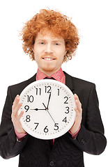 Image showing man with clock