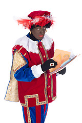 Image showing Zwarte Piet with drawings of the children