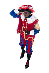 Image showing Zwarte Piet with microphone