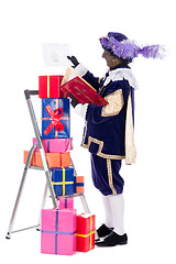 Image showing Zwarte Piet with presents