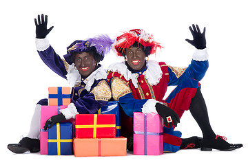 Image showing Zwarte Piet with presents