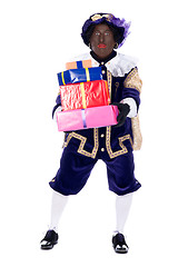 Image showing Zwarte Piet with presents