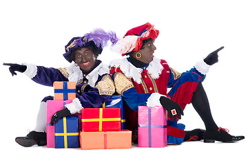 Image showing Zwarte Piet with presents