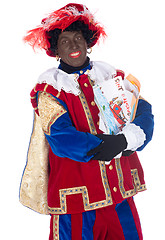 Image showing Zwarte Piet with drawings of the children