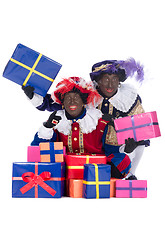 Image showing Zwarte Piet with presents