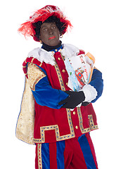 Image showing Zwarte Piet with drawings of the children