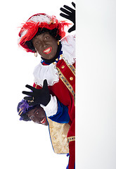 Image showing Zwarte Piet with whiteboard