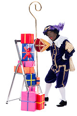 Image showing Zwarte Piet with presents