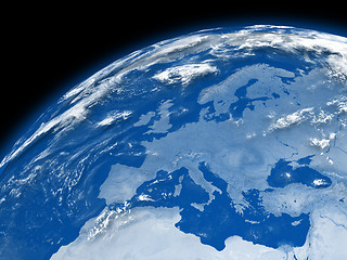 Image showing Europe on blue Earth