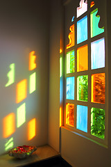 Image showing windiow with multicolored glass in India