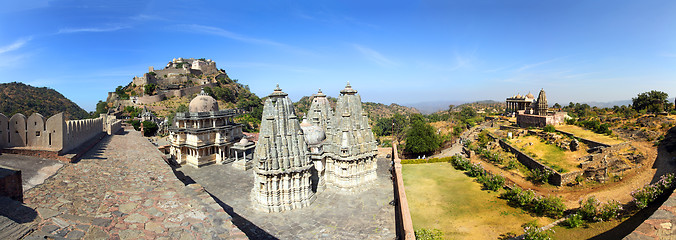 Image showing panorama of kumbhalgarh fort in india