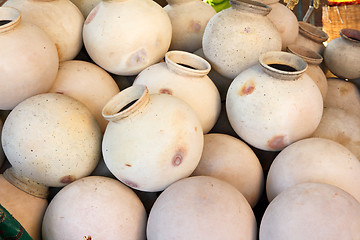 Image showing many clay pots in india