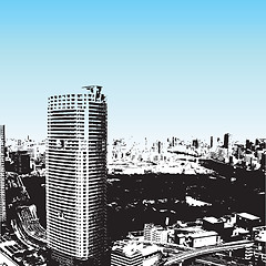 Image showing Grunge style skyscrapers