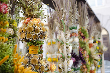 Image showing traditional easter decor handmade floral palm fair 
