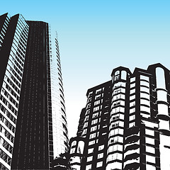 Image showing Grunge style skyscrapers
