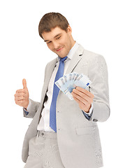 Image showing handsome man with euro cash money