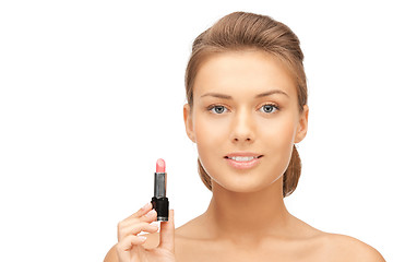 Image showing beautiful woman with lipstick