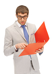 Image showing man with folders