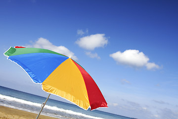 Image showing Bright Beach Parasol