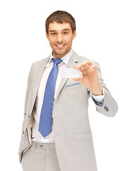 Image showing businessman with business card