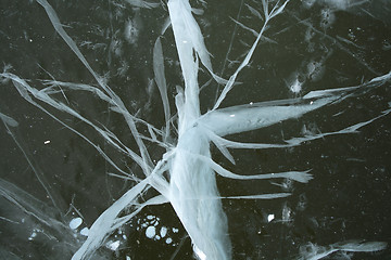 Image showing Bizarre cracked ice