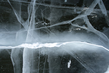 Image showing Cracked ice: snowy “lightning”