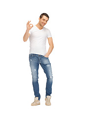 Image showing handsome man showing ok sign