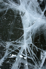 Image showing Spooky ice and black water