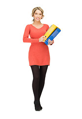 Image showing woman with folders