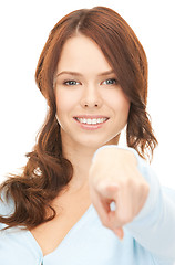 Image showing businesswoman pointing her finger