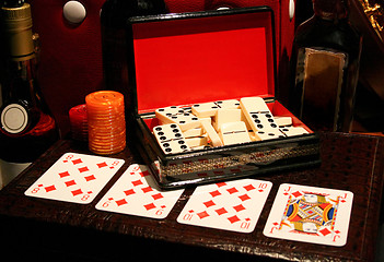 Image showing Cards and dominoes