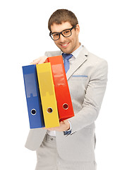 Image showing man with folders