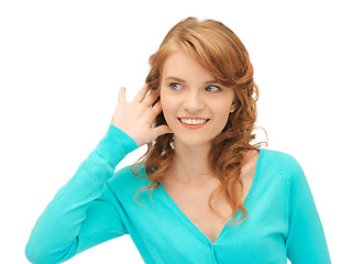 Image showing teenage girl listening gossip