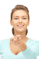 Image showing businesswoman pointing her finger