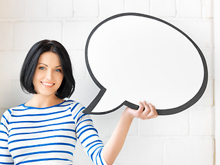 Image showing happy teenage girl with blank text bubble