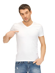 Image showing handsome man in white shirt