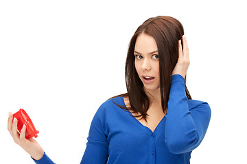 Image showing woman holding alarm clock