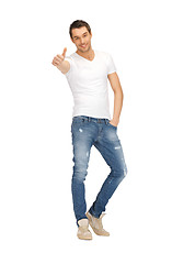 Image showing handsome man with thumbs up