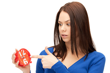 Image showing woman holding alarm clock