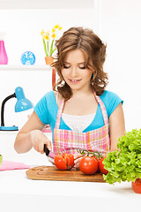 Image showing beautiful woman in the kitchen