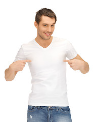 Image showing handsome man in white shirt