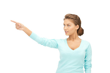 Image showing businesswoman pointing her finger