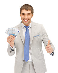 Image showing handsome man with euro cash money