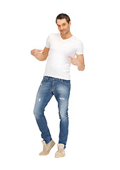 Image showing handsome man in  white shirt