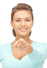 Image showing businesswoman pointing her finger