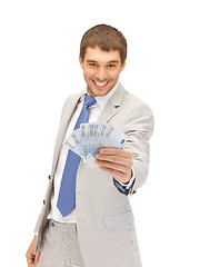 Image showing handsome man with euro cash money