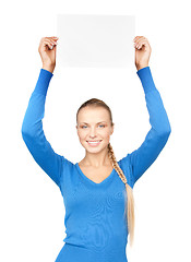 Image showing woman with blank board