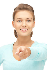 Image showing businesswoman pointing her finger