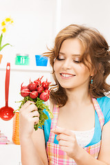 Image showing beautiful woman in the kitchen