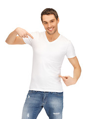 Image showing handsome man in white shirt